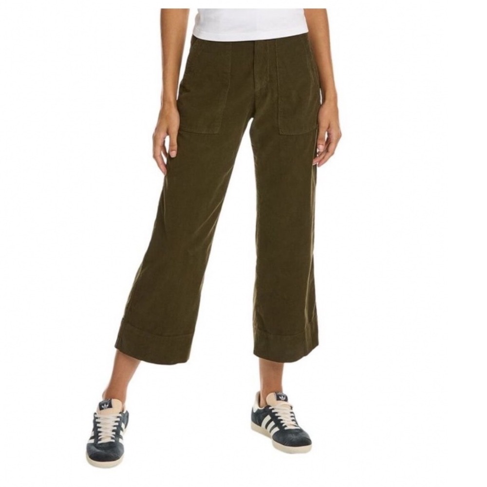 Velvet by Graham & Spencer Vera Corduroy Wide Leg Pant Aloe Green Size 6